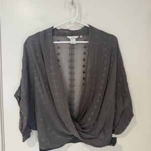 Zoa New York draped sheer blouse
